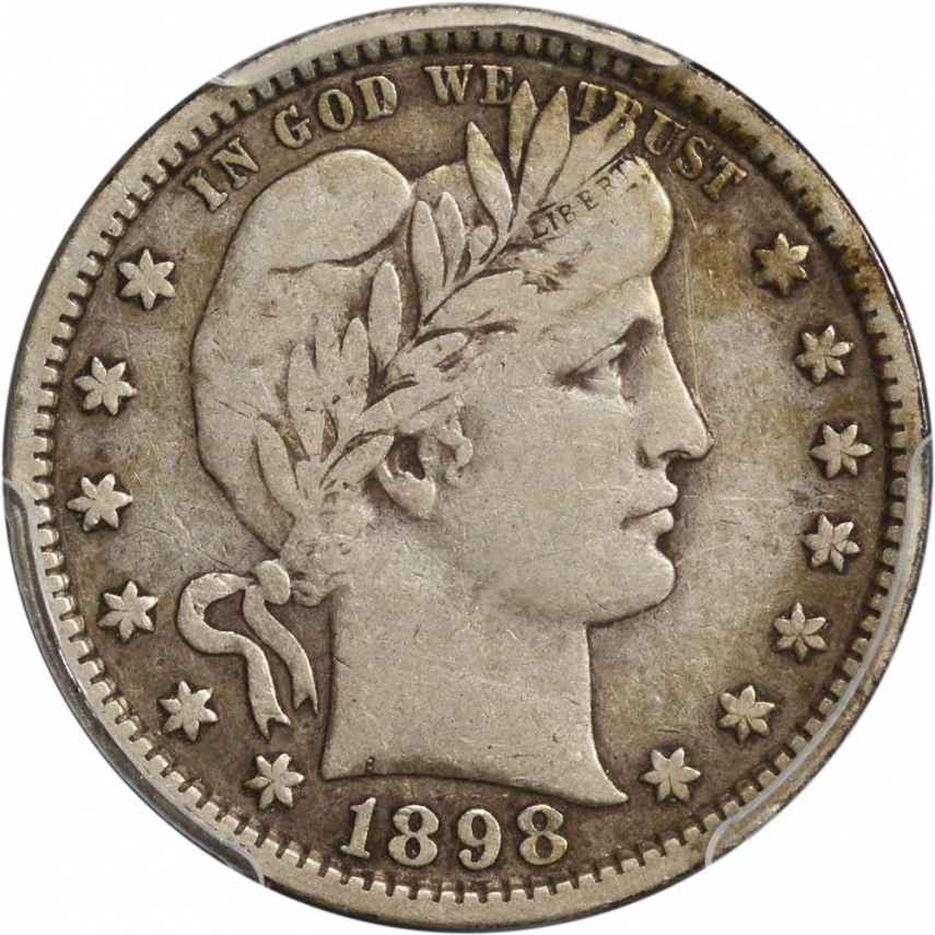 $0.25 1898-S Barber Quarter 25c - PCGS VF20