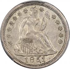 $0.10 1851-O Seated Liberty Dime 10c - PCGS AU53