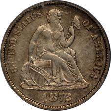 $0.10 1872-S Seated Liberty Dime 10c - PCGS XF45 PQ