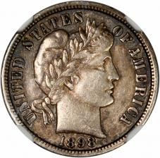 $0.10 1898-S Barber 10c Dime - Choice XF / AU