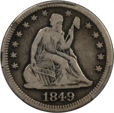 $0.25 1849-O Seated Quarter 25c - PCGS F12 PQ