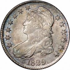 $0.50 1829 O-109a Capped Bust Half Dollar 50c - XF / AU