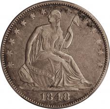 $0.50 1848 Seated 50c Half Dollar - PCGS XF40