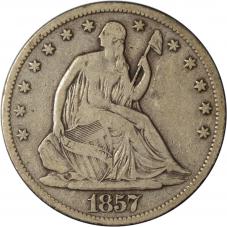 $0.50 1857-S Seated Half Dollar 50c - CH Fine