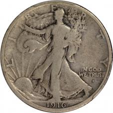 $0.50 1916-S Walking Liberty 50c Half Dollar - PCGS VG08