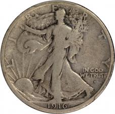 $0.50 1916-S Walking Liberty 50c Half Dollar - PCGS VG08