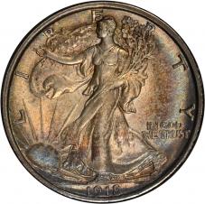 $0.50 1918-D Walking Liberty 50c Half Dollar - Raw AU / BU