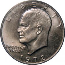 $1.00 1972 Type 2 Ike Eisenhower $1 Dollar - PCGS MS62 PQ