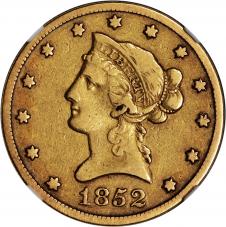 $10.00 1852-O Gold $10 Ten Dollar Liberty - NGC VF20