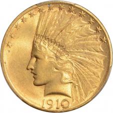 $10.00 1910-S Ten Dollar $10 Indian Gold Eagle - PCGS AU58 PQ