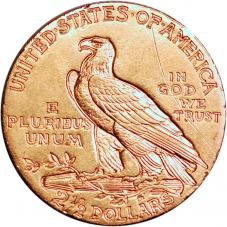 Error $2.50 1910 Gold Indian Quarter Eagle Struck on Scratched Planchet - UNC