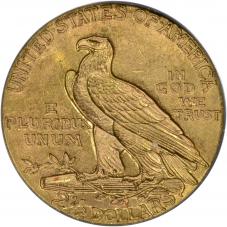 Error $2.50 1927 Gold Indian Quarter Eagle Retained Reverse Cud - ANACS MS63